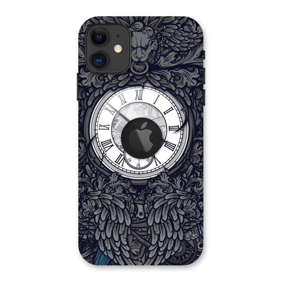 Wall Clock Back Case for iPhone 11 Logo Cut