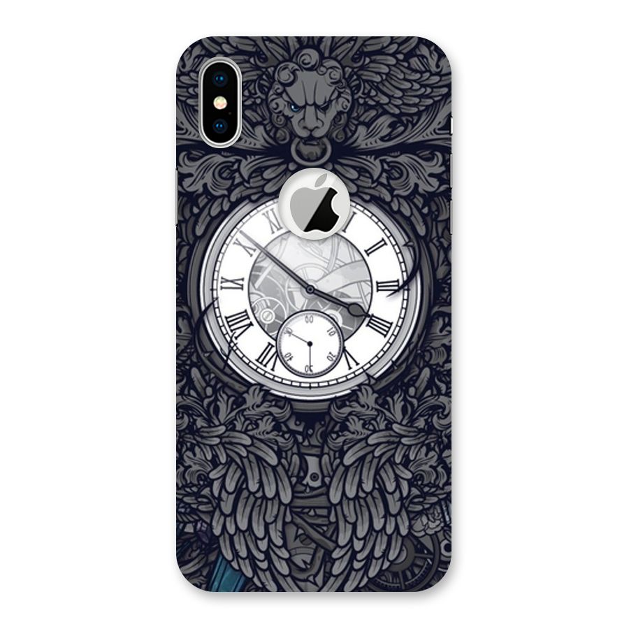 Wall Clock Back Case for iPhone XS Logo Cut