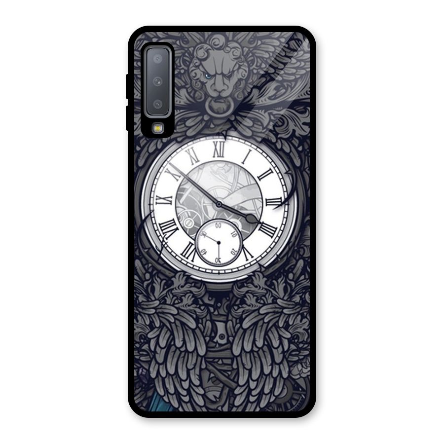Wall Clock Glass Back Case for Galaxy A7 (2018)
