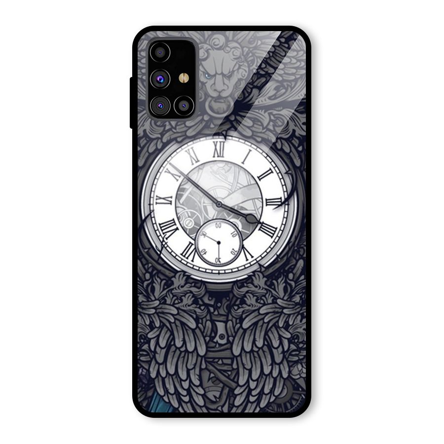 Wall Clock Glass Back Case for Galaxy M31s