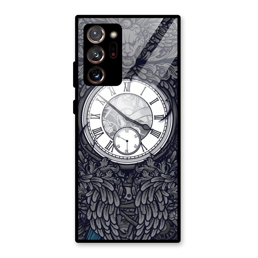 Wall Clock Glass Back Case for Galaxy Note 20 Ultra
