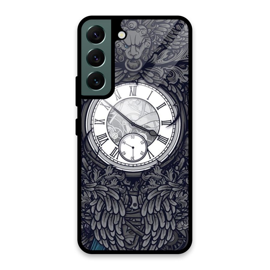 Wall Clock Glass Back Case for Galaxy S22 5G