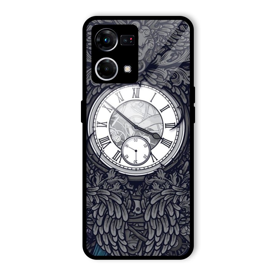 Wall Clock Glass Back Case for Oppo F21 Pro 4G