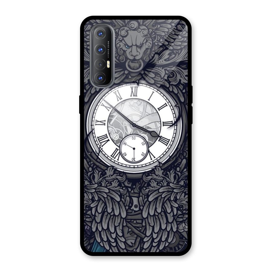 Wall Clock Glass Back Case for Oppo Reno3 Pro