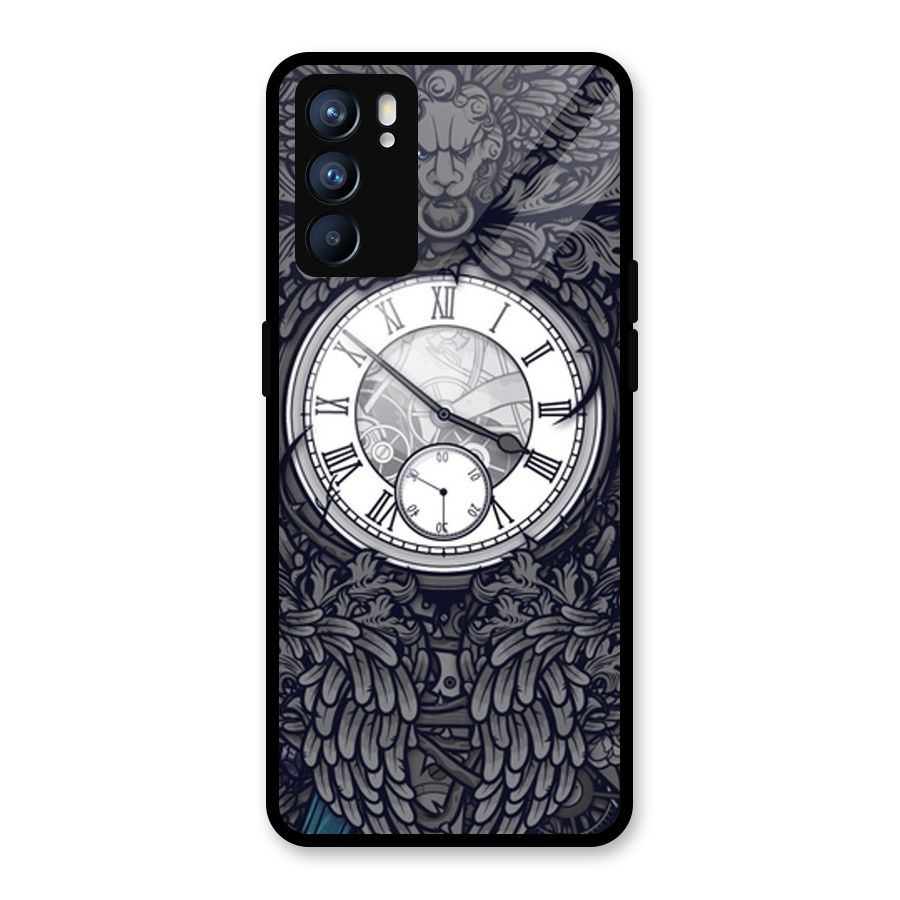 Wall Clock Glass Back Case for Oppo Reno6 5G