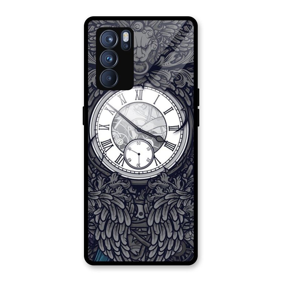 Wall Clock Glass Back Case for Oppo Reno6 Pro 5G