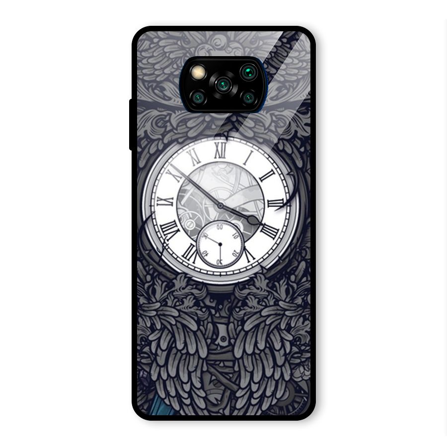 Wall Clock Glass Back Case for Poco X3 Pro