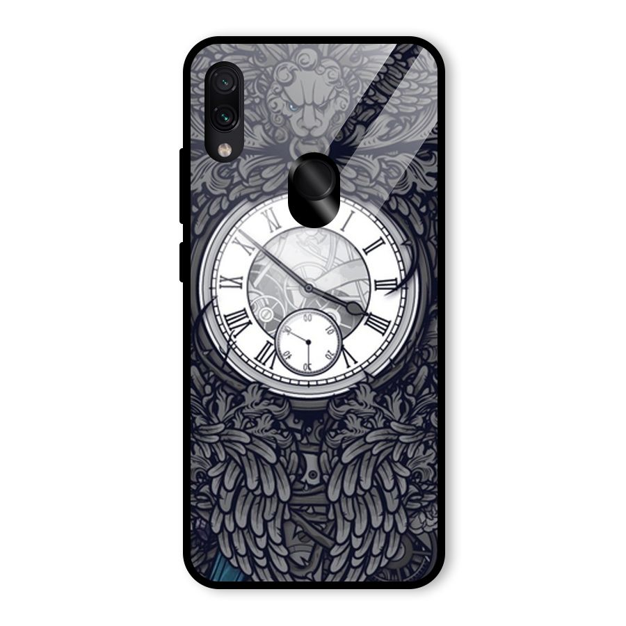 Wall Clock Glass Back Case for Redmi Note 7 Pro