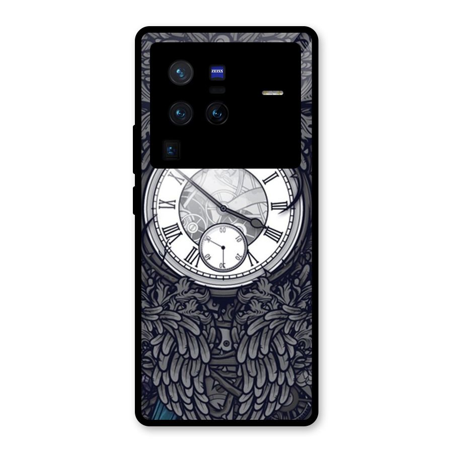 Wall Clock Glass Back Case for Vivo X80 Pro