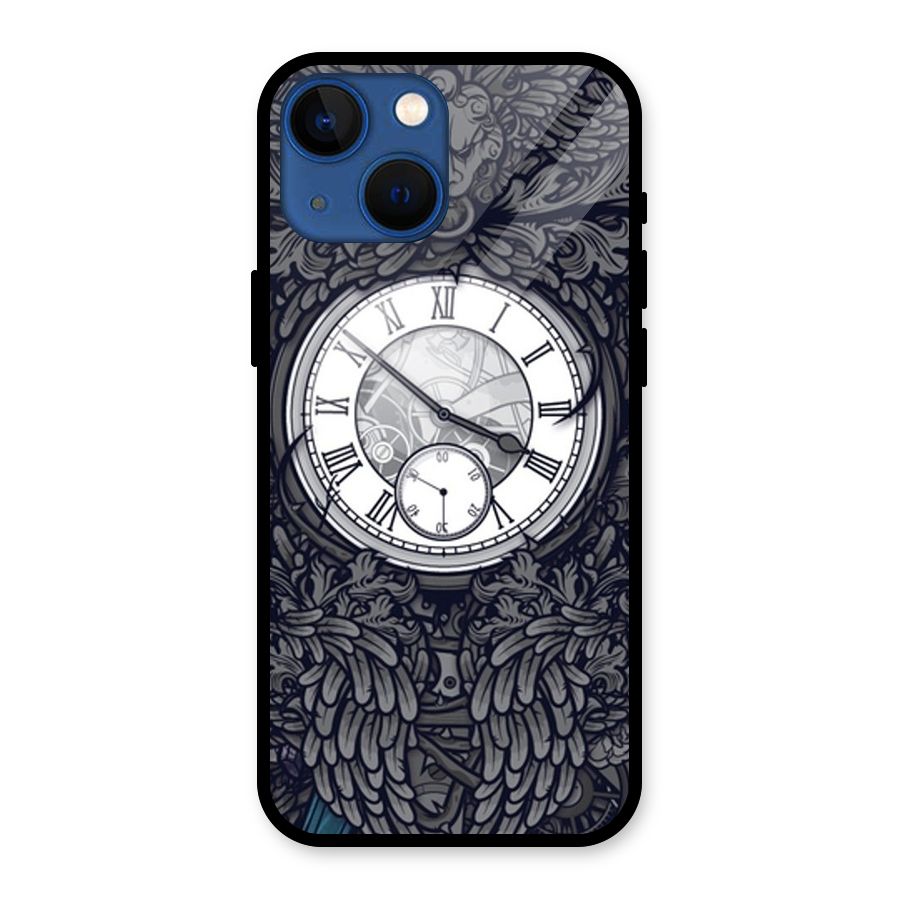 Wall Clock Glass Back Case for iPhone 13 Mini