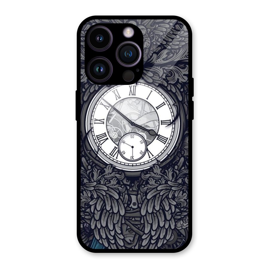 Wall Clock Glass Back Case for iPhone 14 Pro