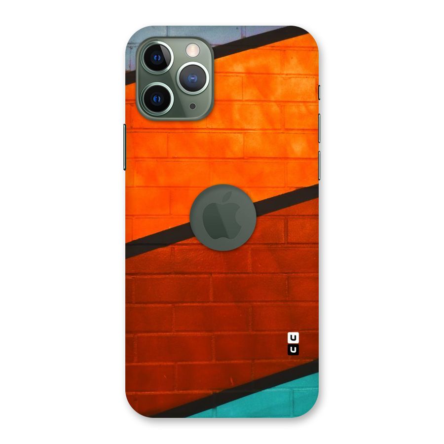 Wall Diagonal Stripes Back Case for iPhone 11 Pro Logo  Cut