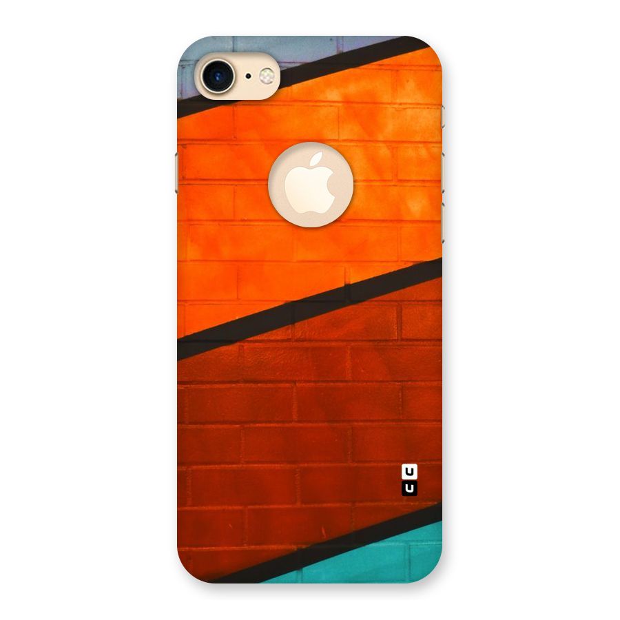 Wall Diagonal Stripes Back Case for iPhone 7 Logo Cut