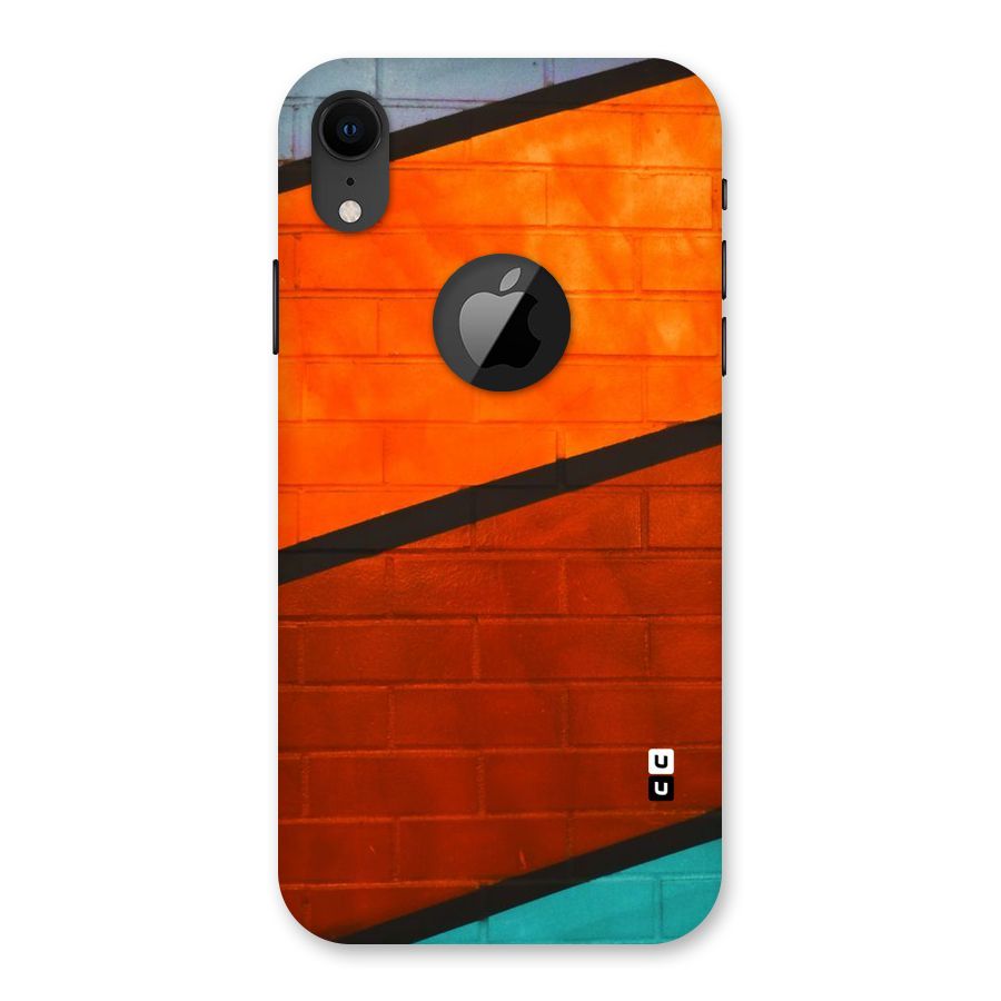 Wall Diagonal Stripes Back Case for iPhone XR Logo Cut
