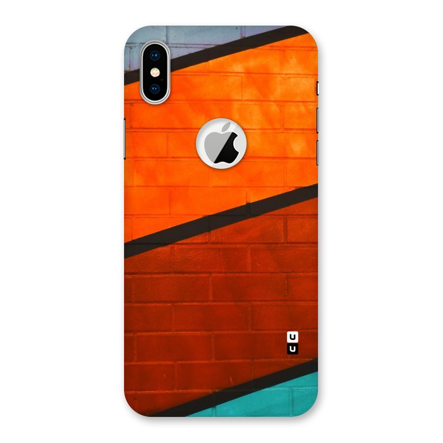 Wall Diagonal Stripes Back Case for iPhone X Logo Cut