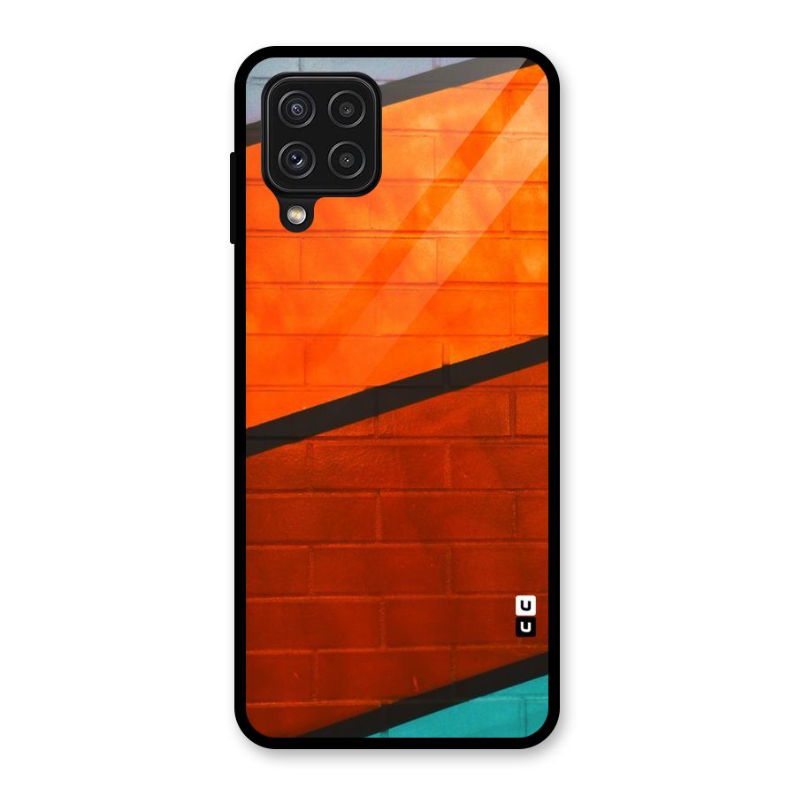 Wall Diagonal Stripes Glass Back Case for Galaxy A22 4G