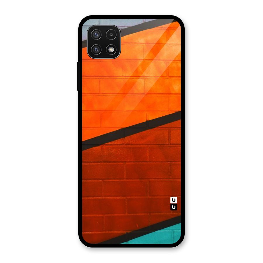 Wall Diagonal Stripes Glass Back Case for Galaxy A22 5G