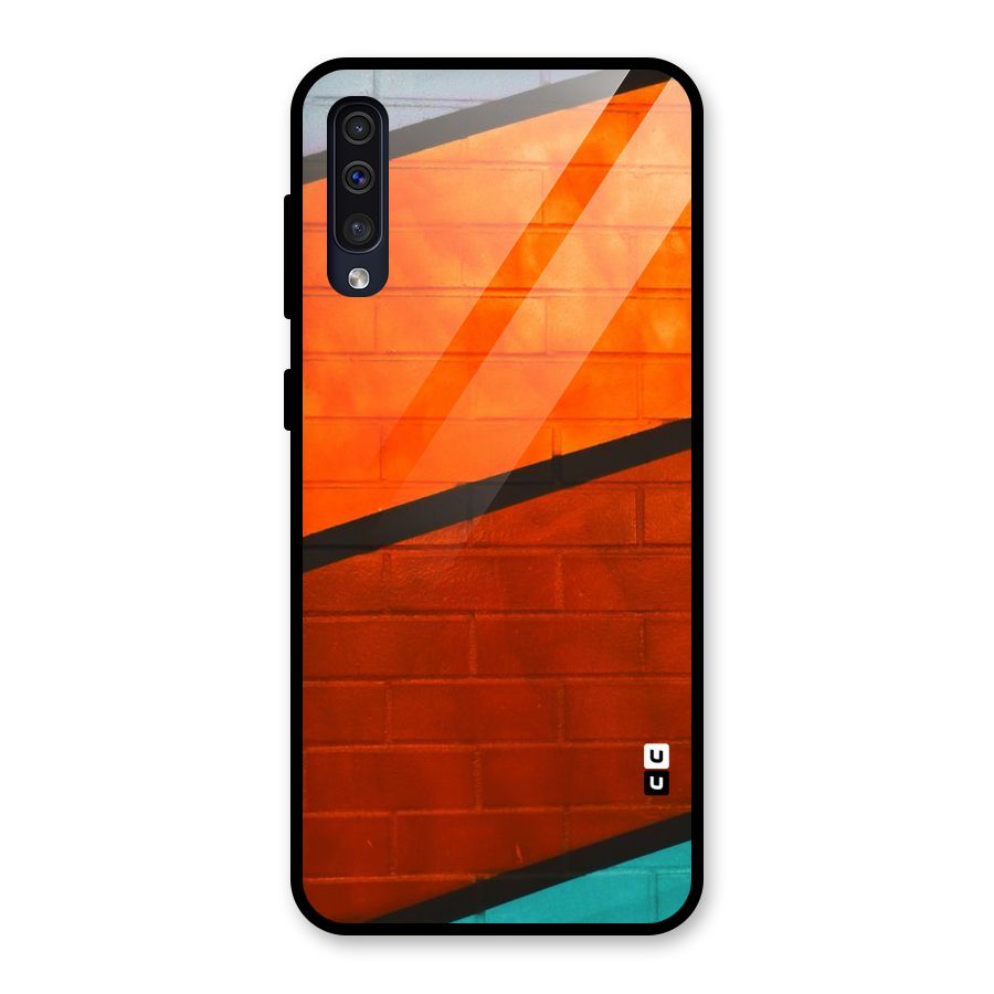 Wall Diagonal Stripes Glass Back Case for Galaxy A50