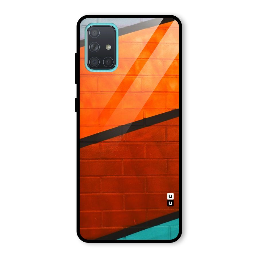 Wall Diagonal Stripes Glass Back Case for Galaxy A71