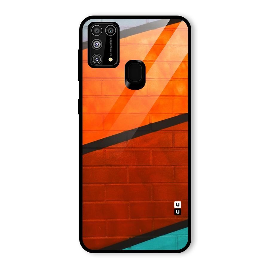 Wall Diagonal Stripes Glass Back Case for Galaxy F41