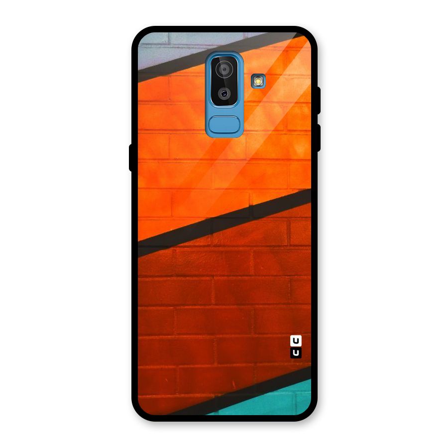 Wall Diagonal Stripes Glass Back Case for Galaxy J8