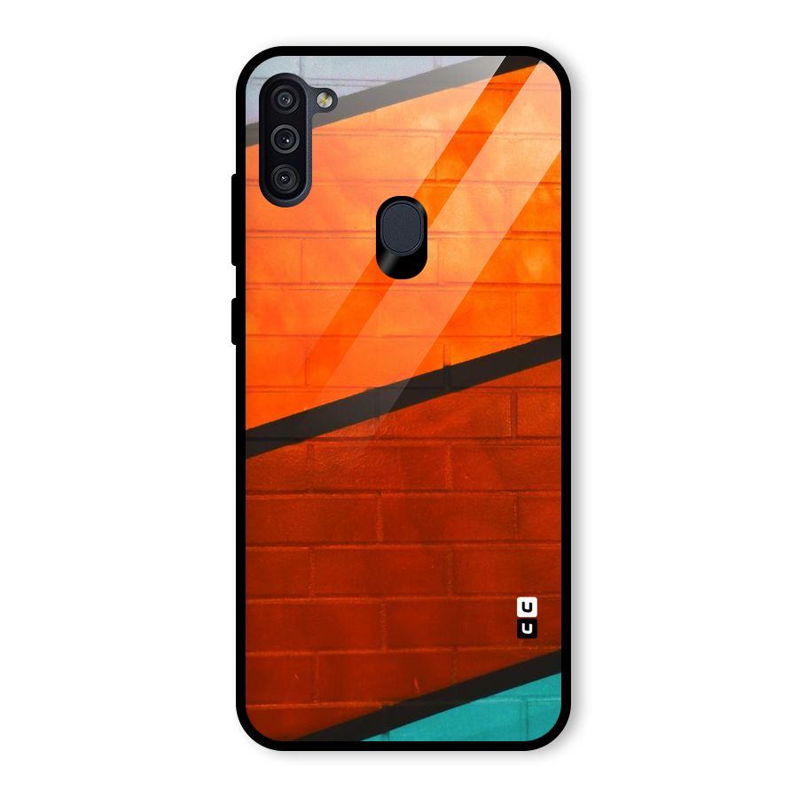 Wall Diagonal Stripes Glass Back Case for Galaxy M11