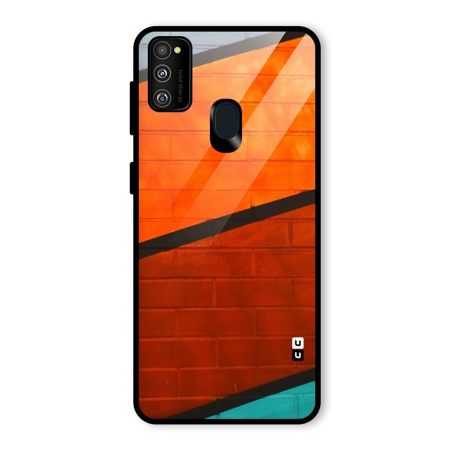 Wall Diagonal Stripes Glass Back Case for Galaxy M30s