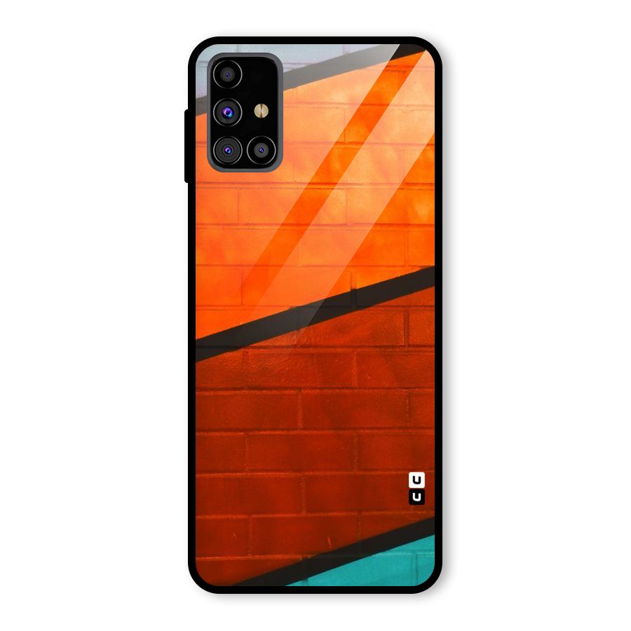 Wall Diagonal Stripes Glass Back Case for Galaxy M31s