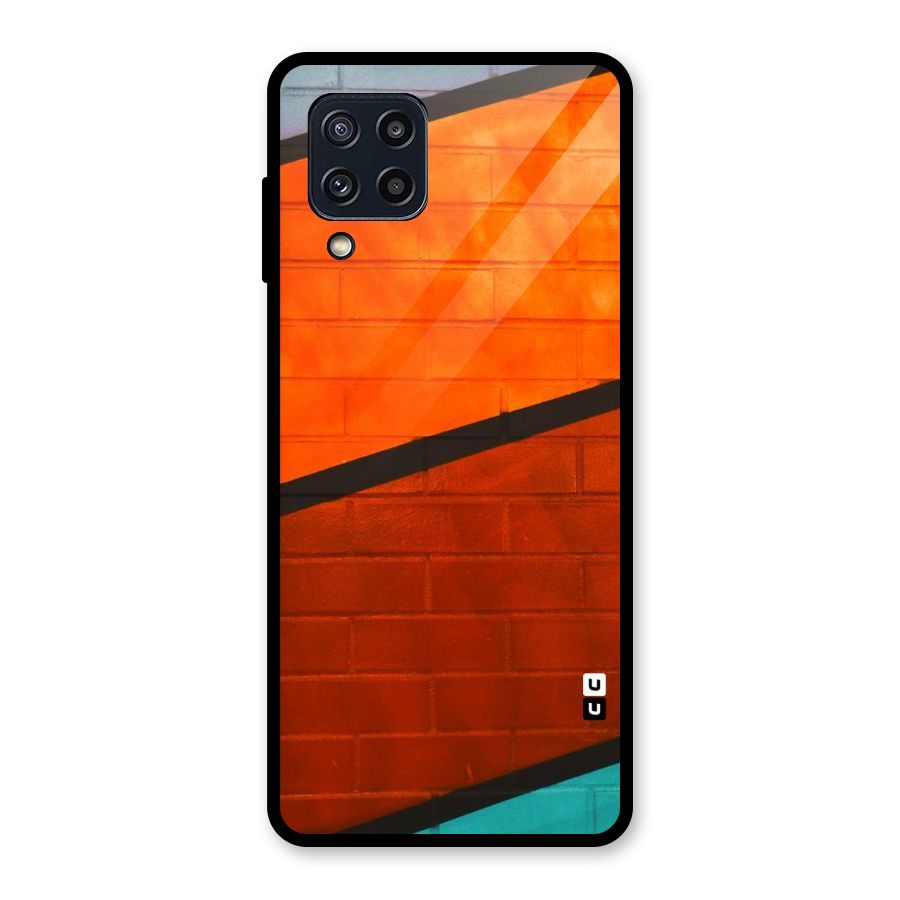 Wall Diagonal Stripes Glass Back Case for Galaxy M32