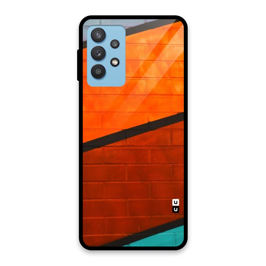 Wall Diagonal Stripes Glass Back Case for Galaxy M32 5G