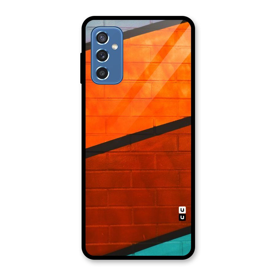 Wall Diagonal Stripes Glass Back Case for Galaxy M52 5G