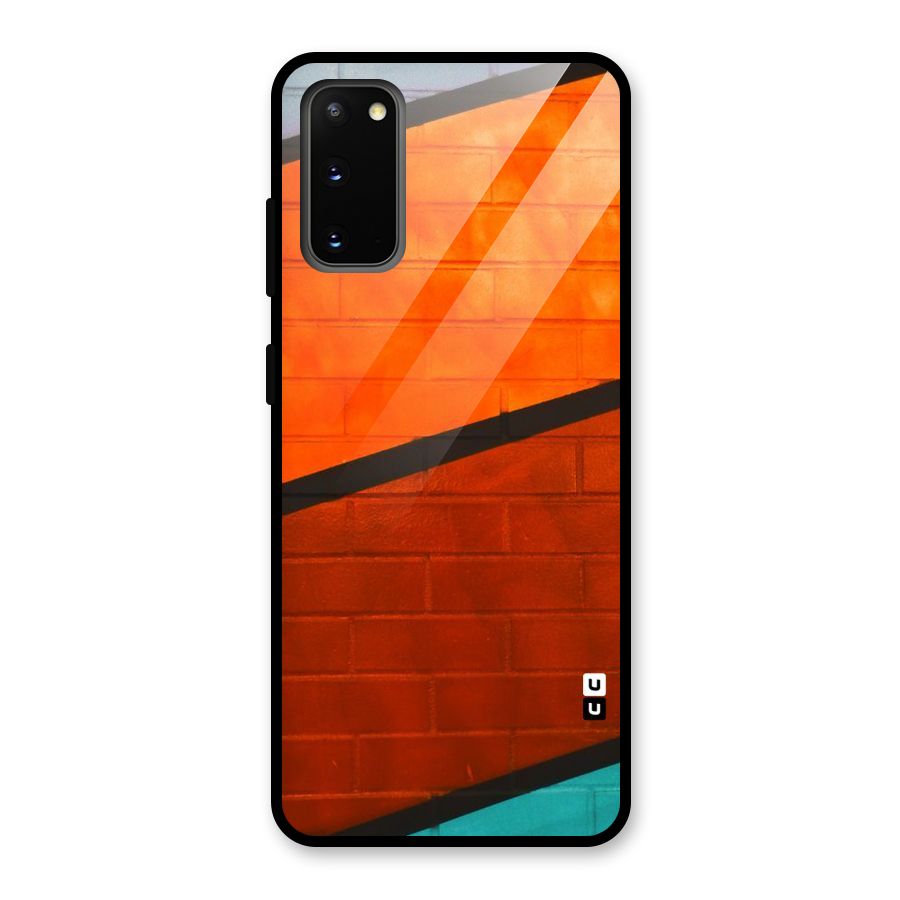 Wall Diagonal Stripes Glass Back Case for Galaxy S20