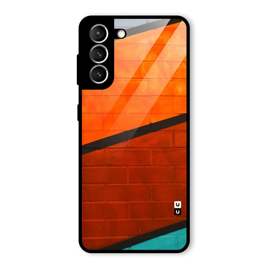 Wall Diagonal Stripes Glass Back Case for Galaxy S21 5G