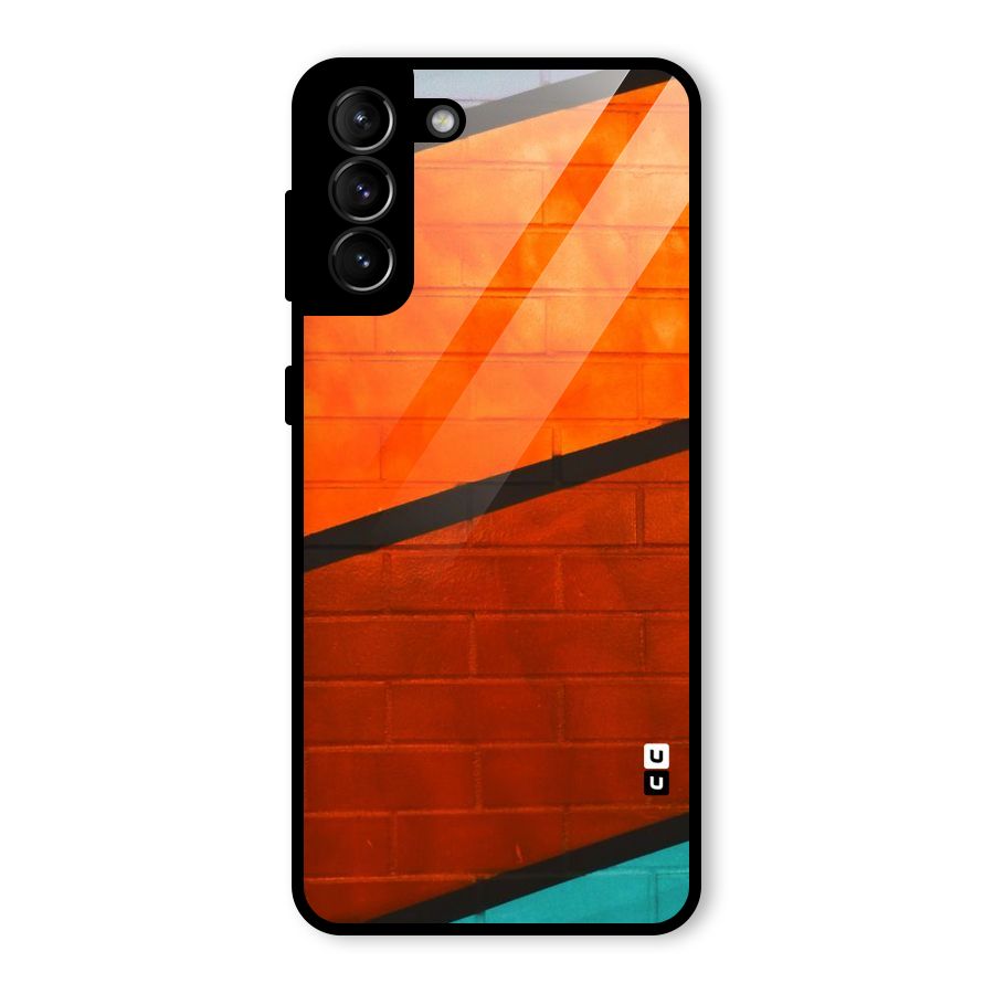 Wall Diagonal Stripes Glass Back Case for Galaxy S21 Plus