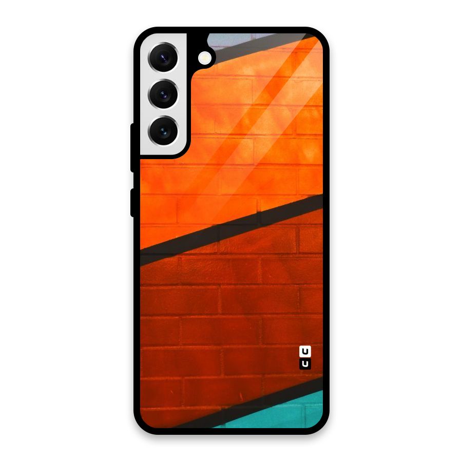 Wall Diagonal Stripes Glass Back Case for Galaxy S22 Plus 5G