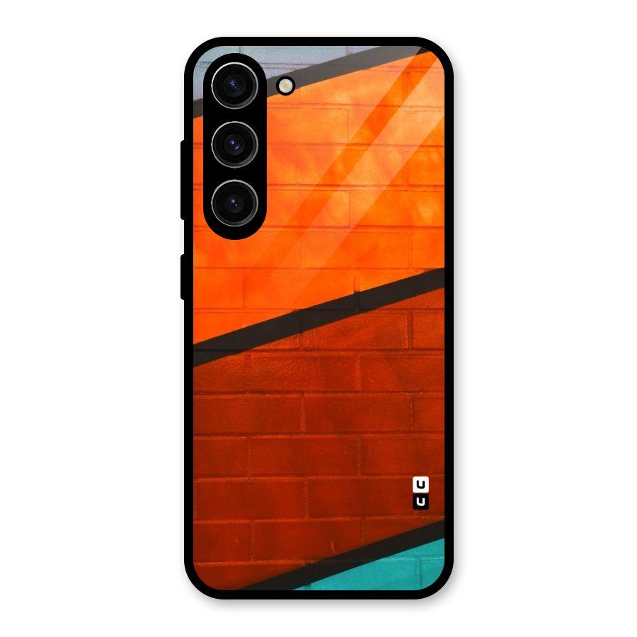 Wall Diagonal Stripes Glass Back Case for Galaxy S23