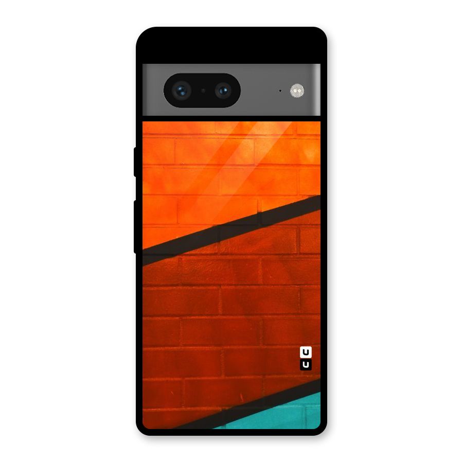 Wall Diagonal Stripes Glass Back Case for Google Pixel 7