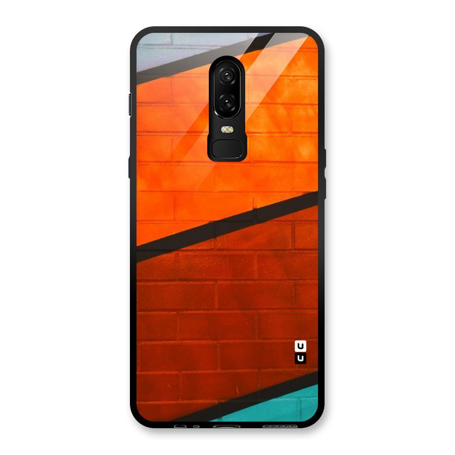Wall Diagonal Stripes Glass Back Case for OnePlus 6