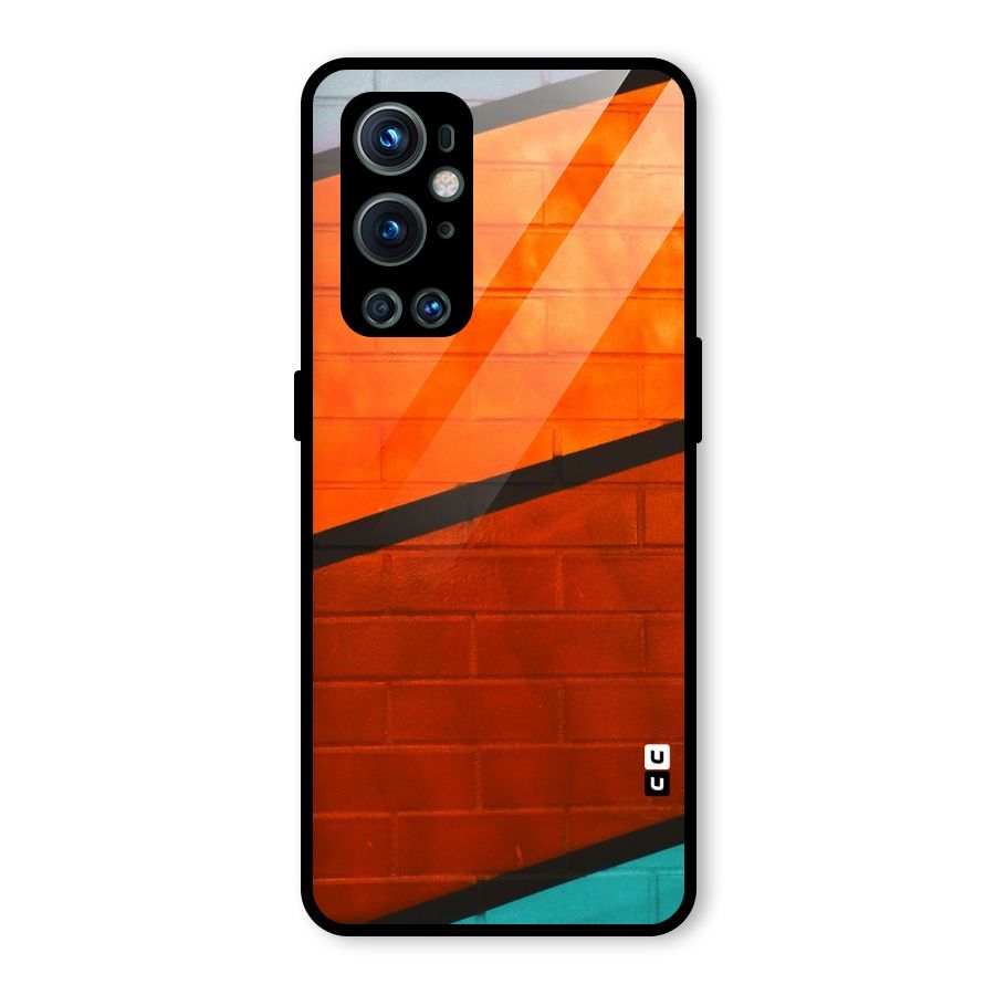 Wall Diagonal Stripes Glass Back Case for OnePlus 9 Pro