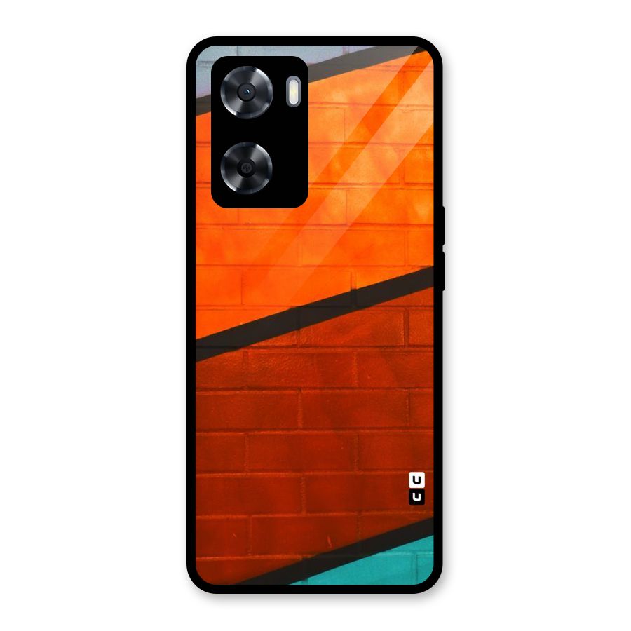 Wall Diagonal Stripes Glass Back Case for Oppo A57 2022