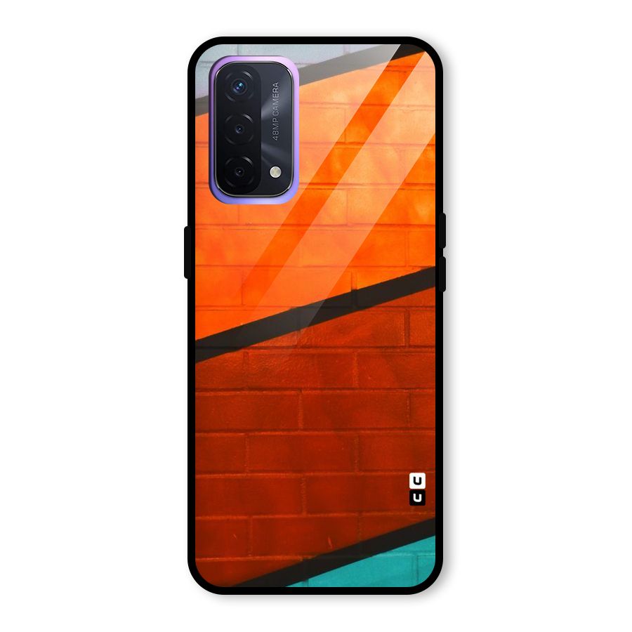 Wall Diagonal Stripes Glass Back Case for Oppo A74 5G