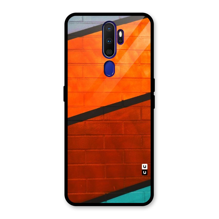 Wall Diagonal Stripes Glass Back Case for Oppo A9 (2020)