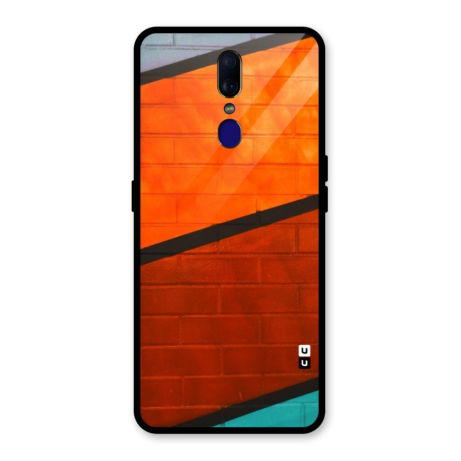 Wall Diagonal Stripes Glass Back Case for Oppo F11