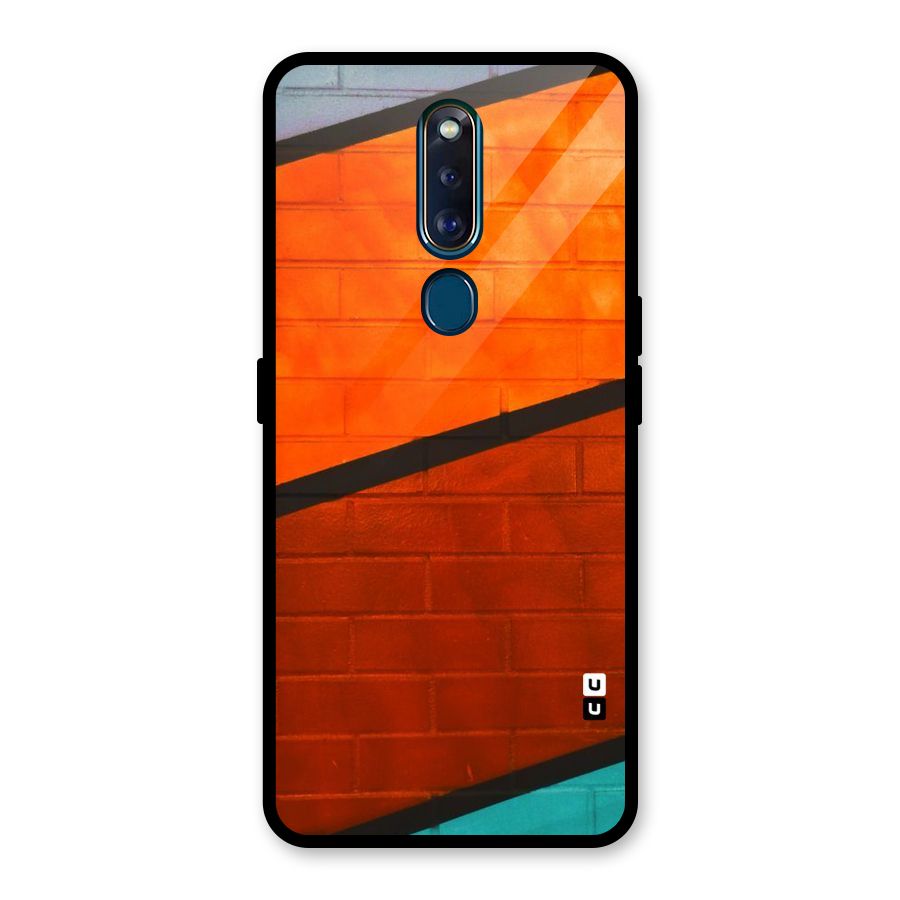 Wall Diagonal Stripes Glass Back Case for Oppo F11 Pro