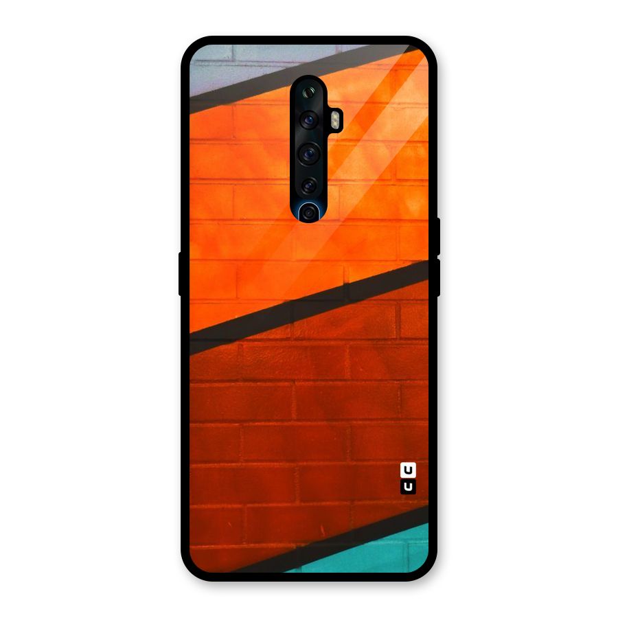 Wall Diagonal Stripes Glass Back Case for Oppo Reno2 F