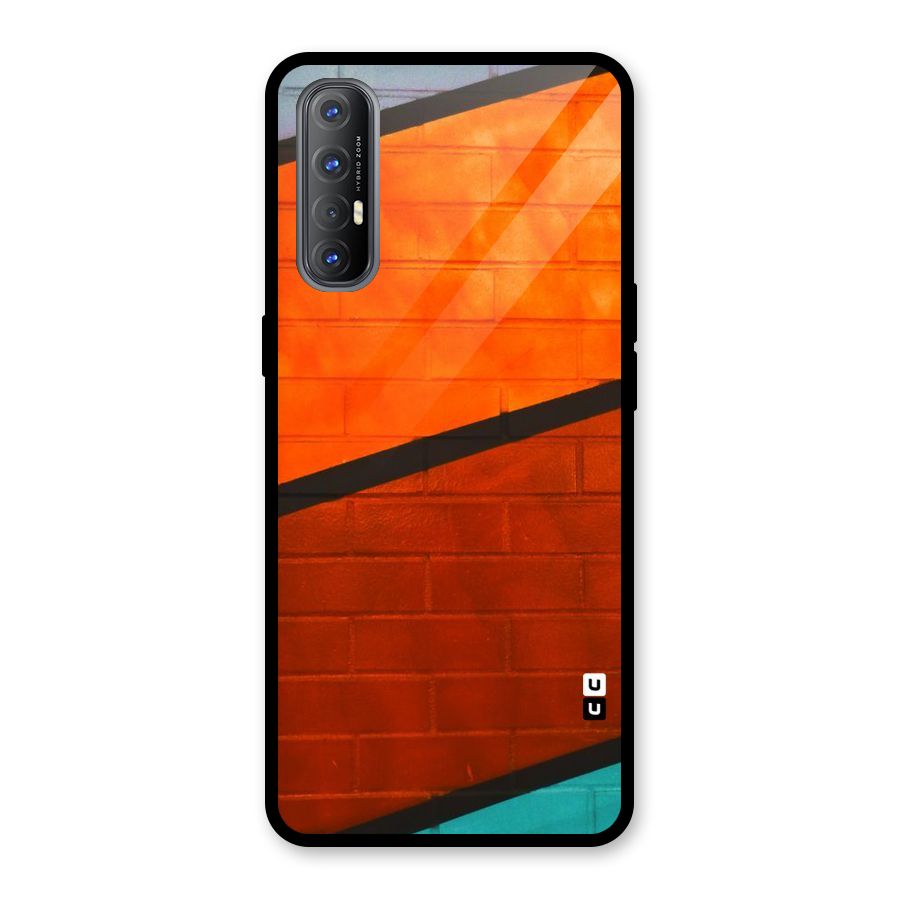 Wall Diagonal Stripes Glass Back Case for Oppo Reno3 Pro