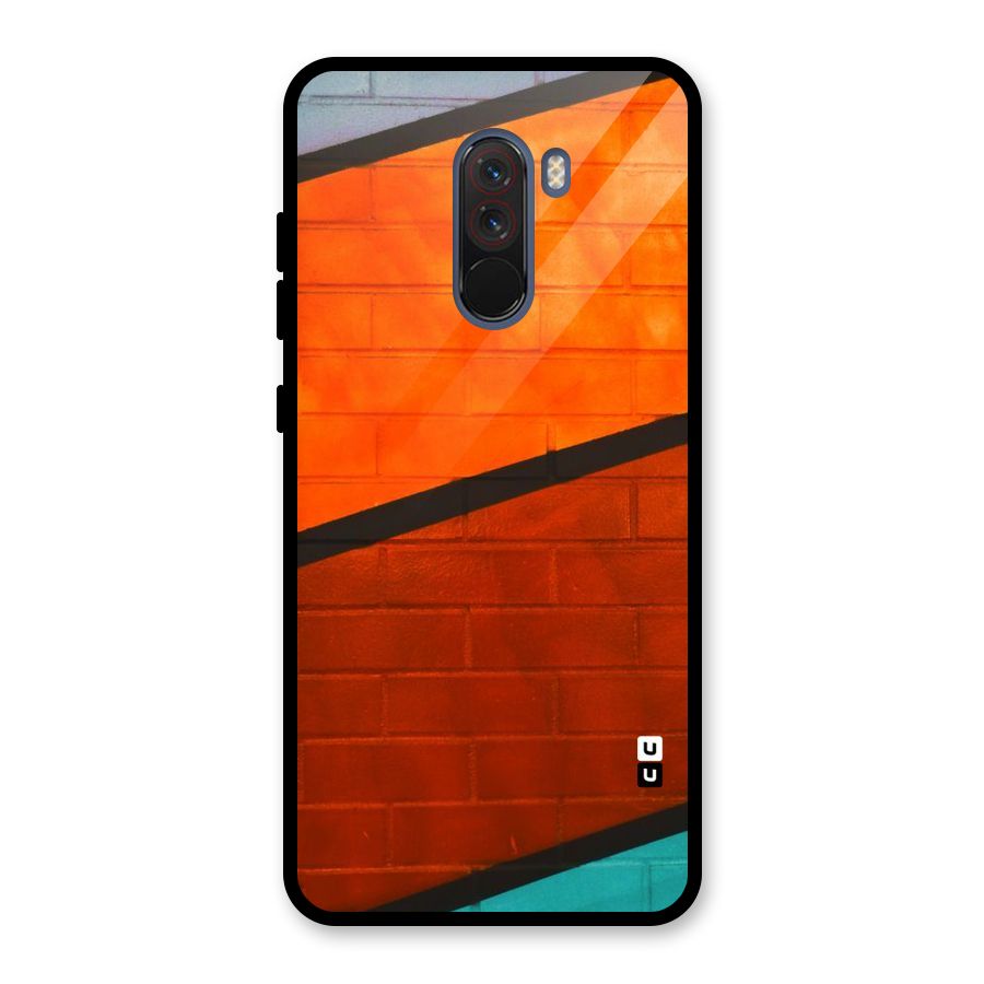 Wall Diagonal Stripes Glass Back Case for Poco F1