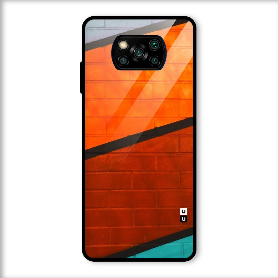 Wall Diagonal Stripes Glass Back Case for Poco X3