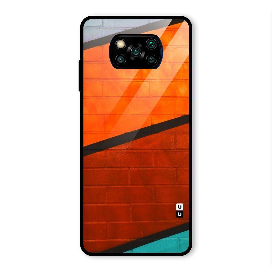 Wall Diagonal Stripes Glass Back Case for Poco X3 Pro