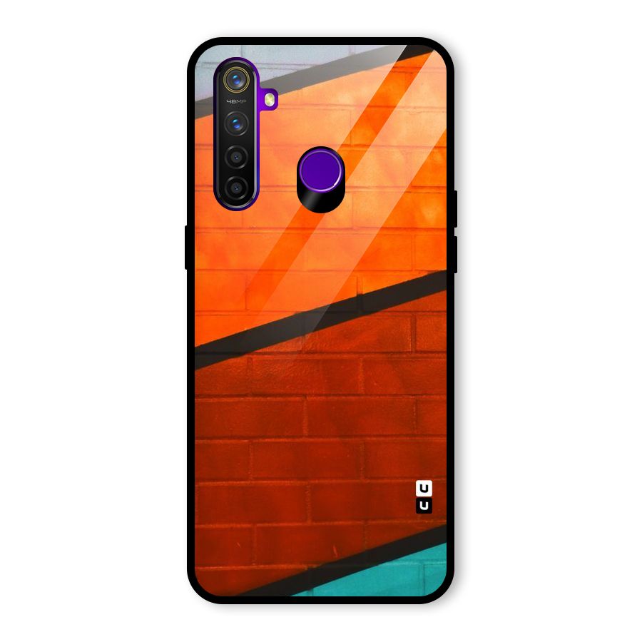 Wall Diagonal Stripes Glass Back Case for Realme 5 Pro